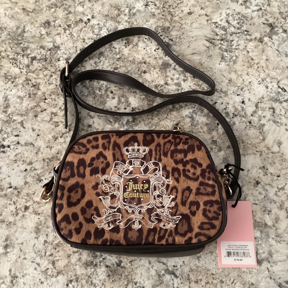 Juicy Couture Brown Leopard Crossbody Bag